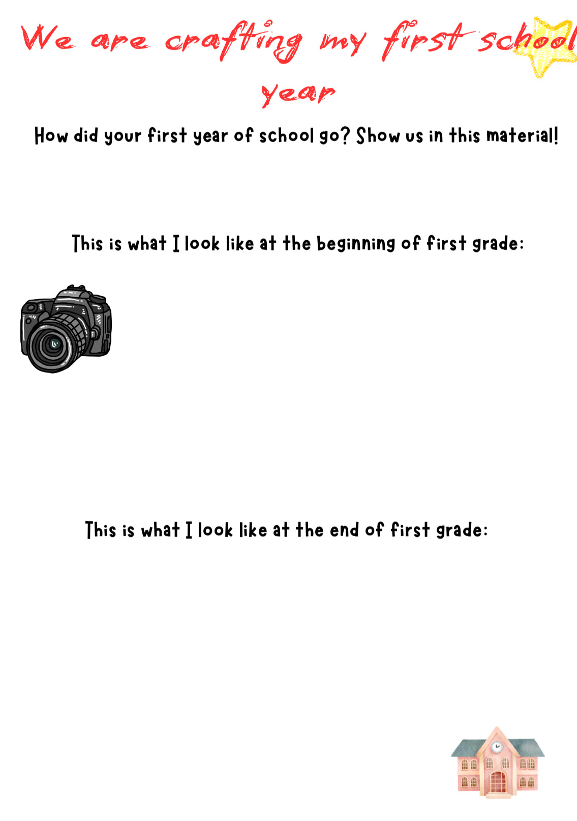 First Year of School Craft – Printable SEL Reflection for K–4