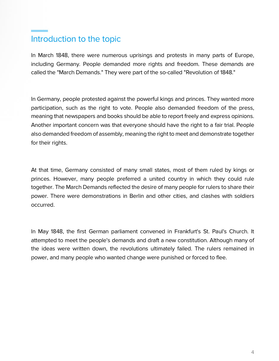 Germany’s March Demands 1848 – Teaching the Origins of Democracy | Social Studies Resource | Grades 5–9
