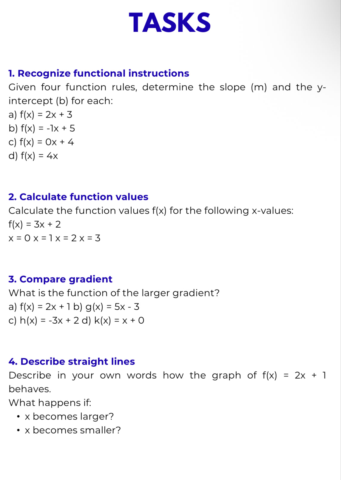 Algebra – Linear Functions and Systems of Equations | Foundations & Problem Solving Workbook | GRADE 7–10