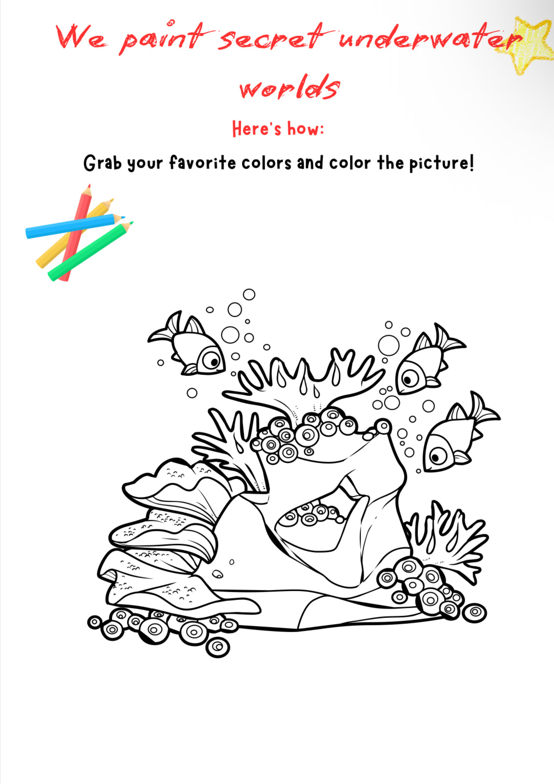 Secret Underwater World – Art & Writing Project for Grades K–4