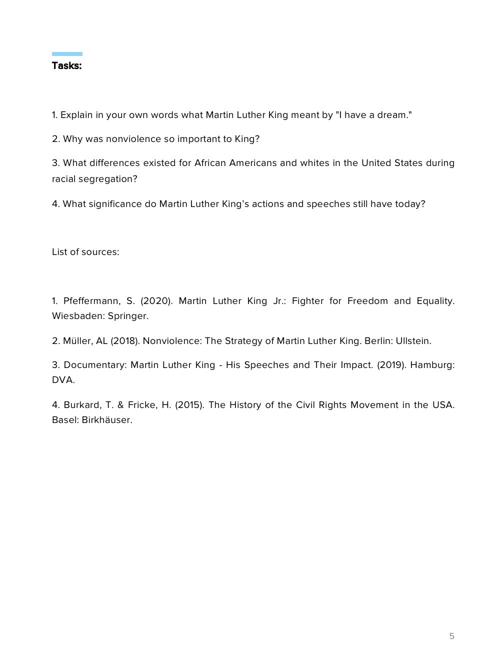 Martin Luther King, Jr. – Civil Rights, Equality & Nonviolence | Social Studies Workbook | GRADE 5–9