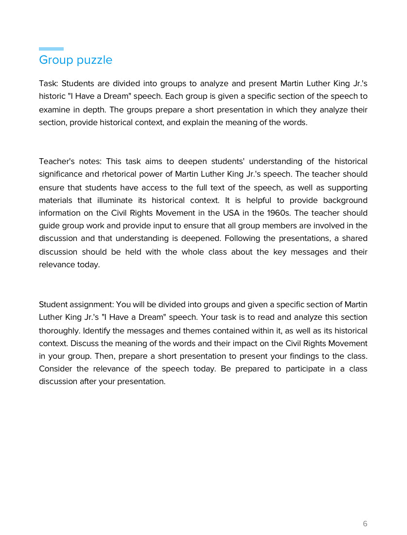 “I Have a Dream” Speech – Rhetoric, Civil Rights & Equality | Martin Luther King Jr. Analysis Workbook | GRADE 5–9