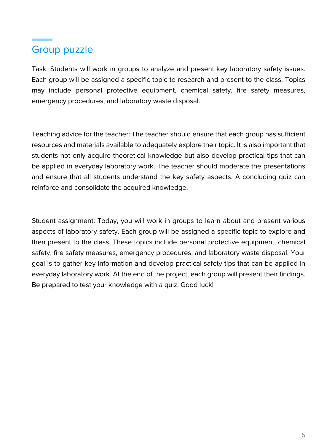 Laboratory Safety – Science Classroom Rules, Hazards & Emergency Procedures | Safety Workbook | GRADE 5–9