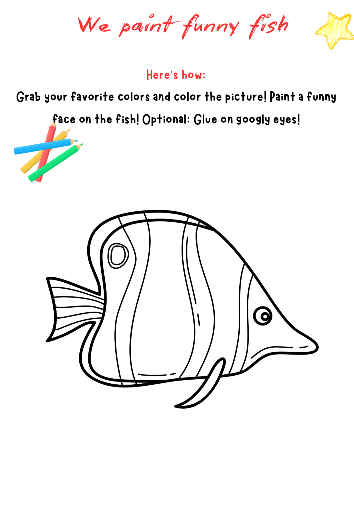 Funny Fish Art – Printable SEL Drawing Activity for Grades K–4