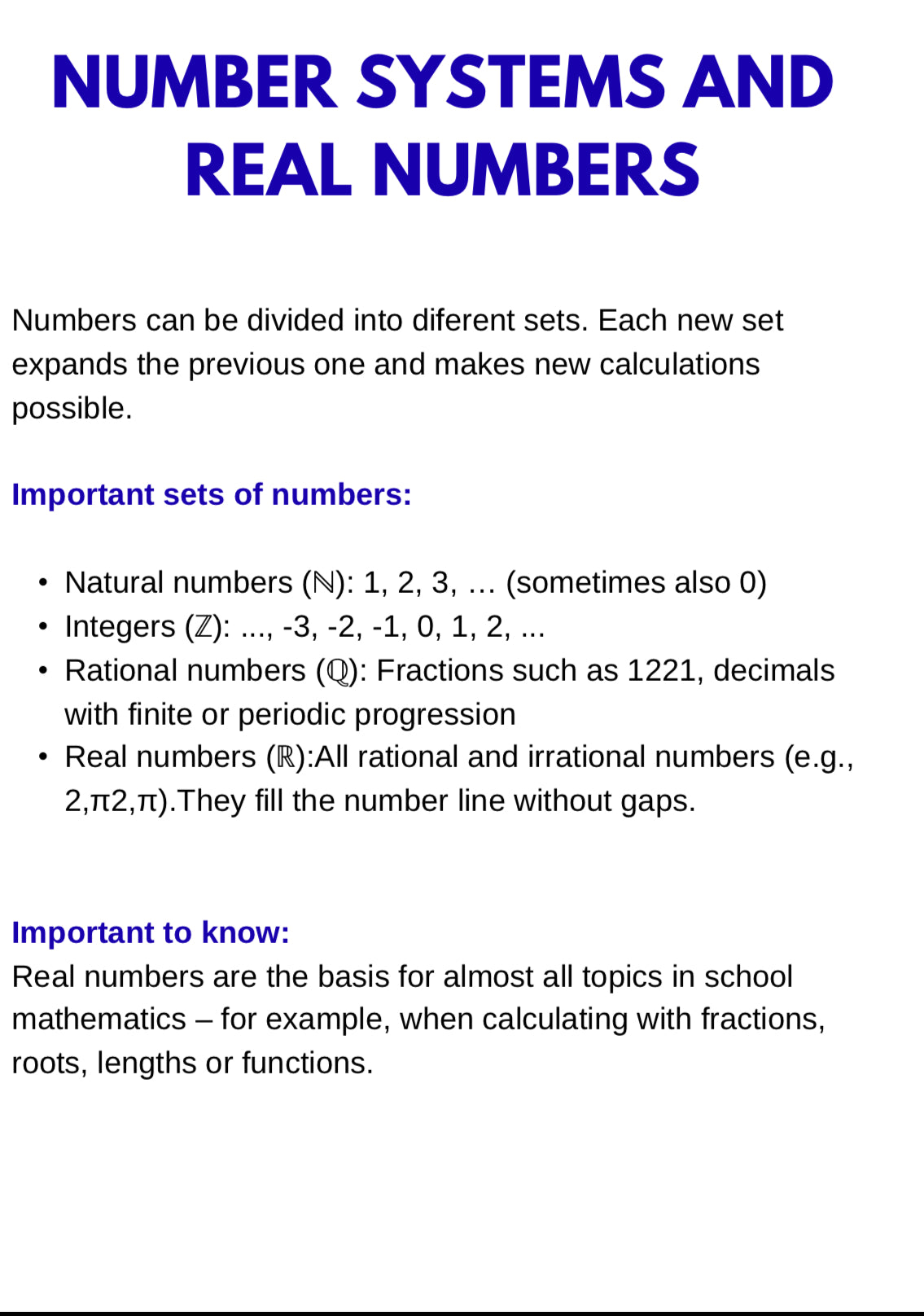 Algebra Basics – Real Numbers Explained | Number Sets and Foundations Workbook | GRADE 5–9
