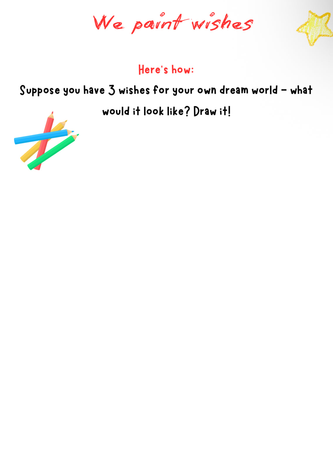We Paint Our Wishes – Back-to-School or New Year Art Worksheet