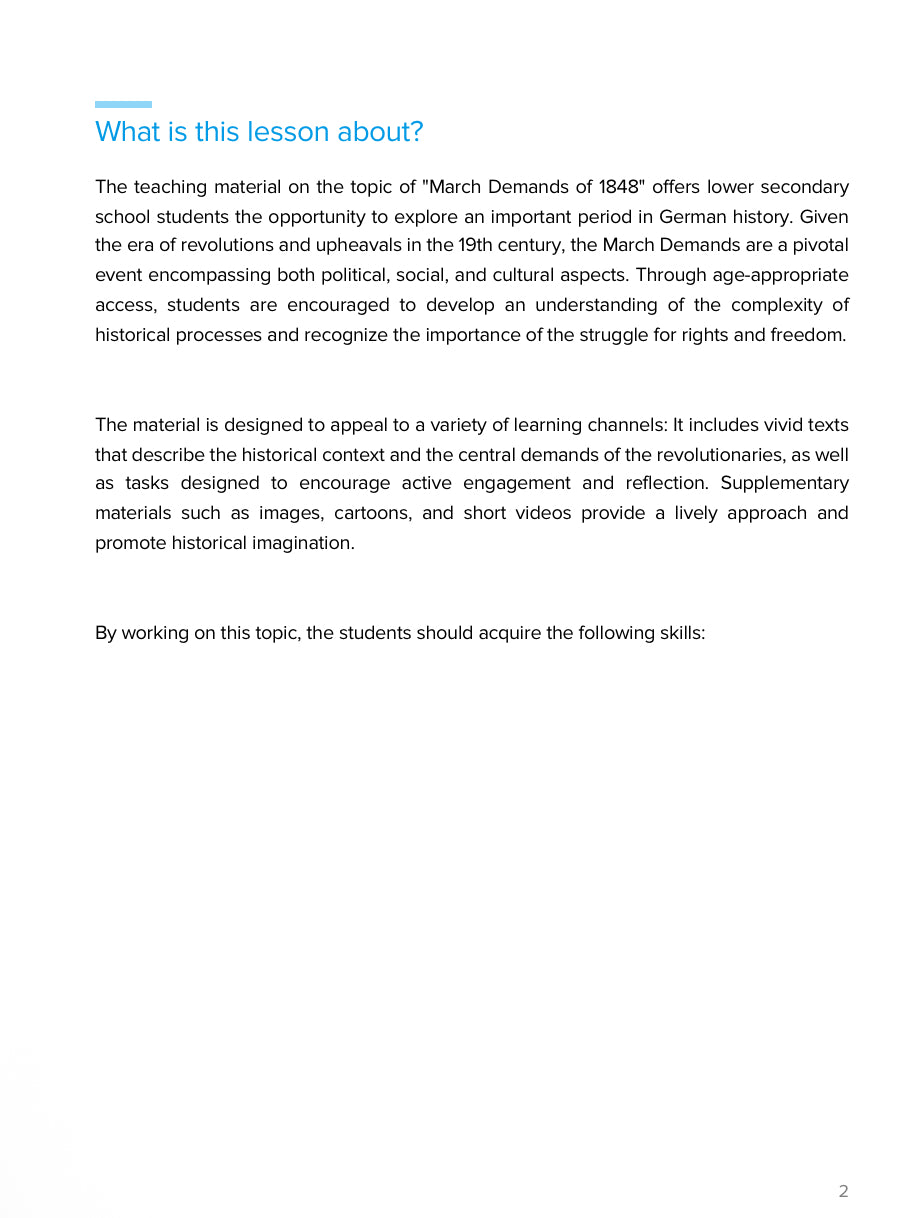 Germany’s March Demands 1848 – Teaching the Origins of Democracy | Social Studies Resource | Grades 5–9