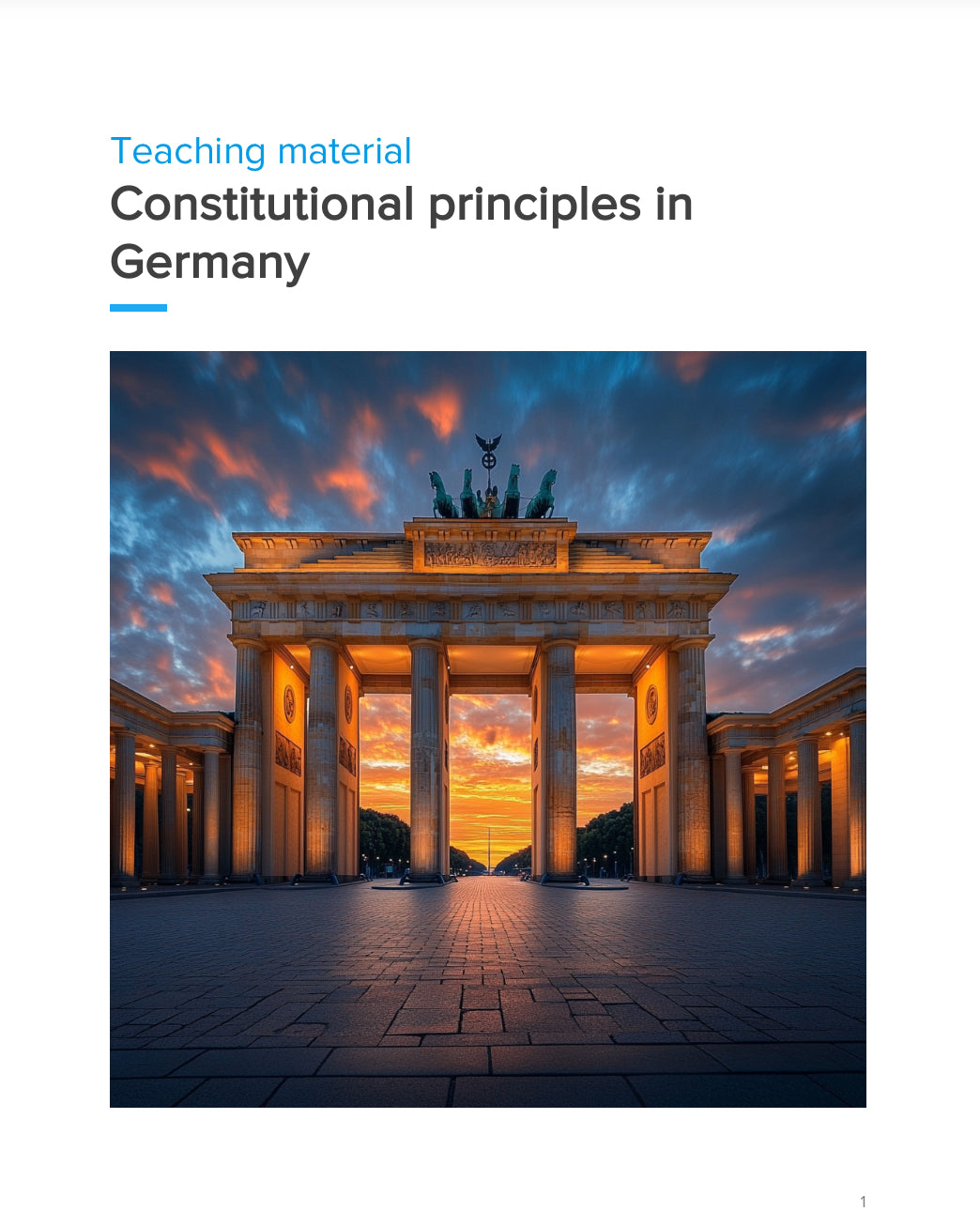 Germany’s Constitutional Principles – Comparative Democracy & Law | Government & Civics Resource | GRADE 5–9
