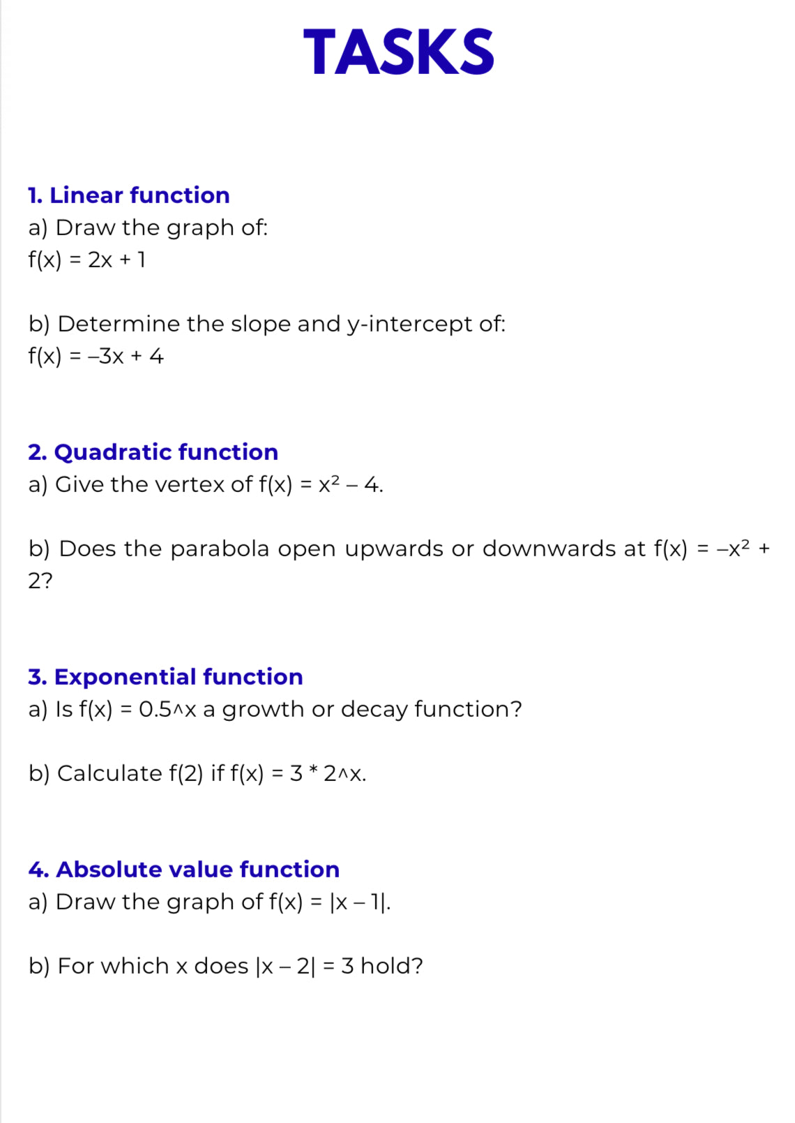 Algebra – Higher-Level Functions and Graph Transformations | Foundations for Pre-Calculus Workbook | GRADE 9–12