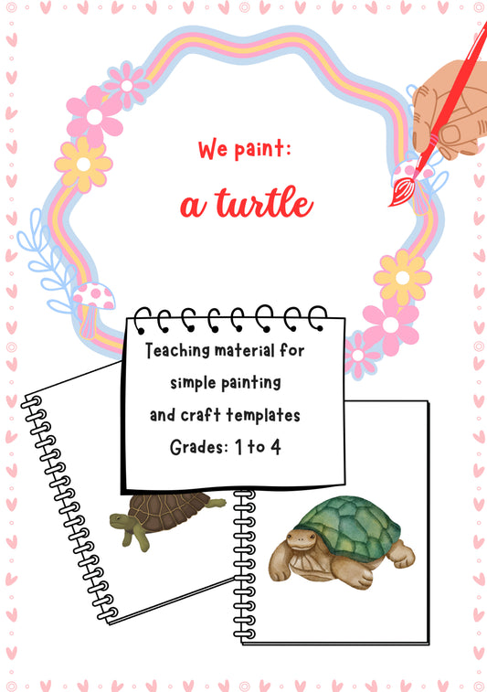 Turtle Painting Worksheet – Calm Art Activity for K–4 Students