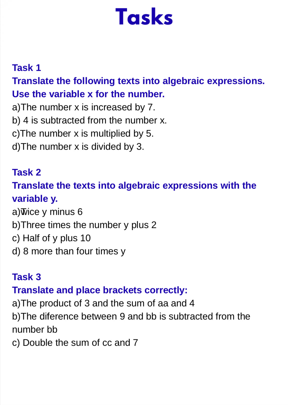 Algebra Basics – Understanding and Simplifying Algebraic Expressions | Math Resource | GRADE 5–9
