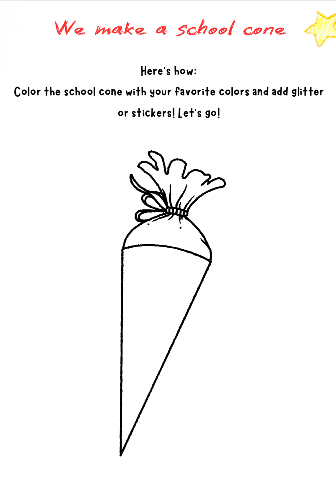 School Cone Craft – Printable Back-to-School Activity for Kids