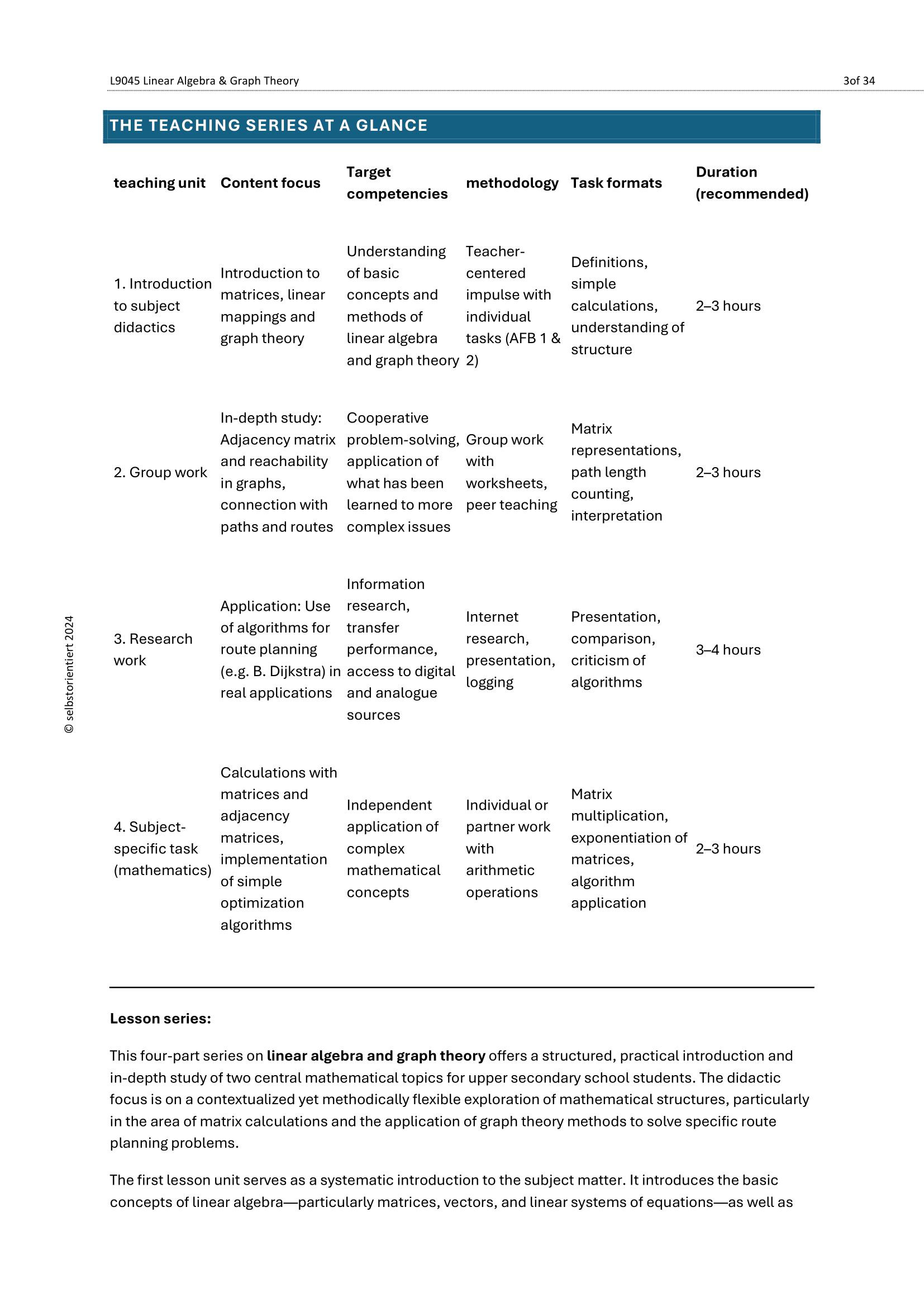 Matrix Math & Route Planning – Lesson Plans for High School