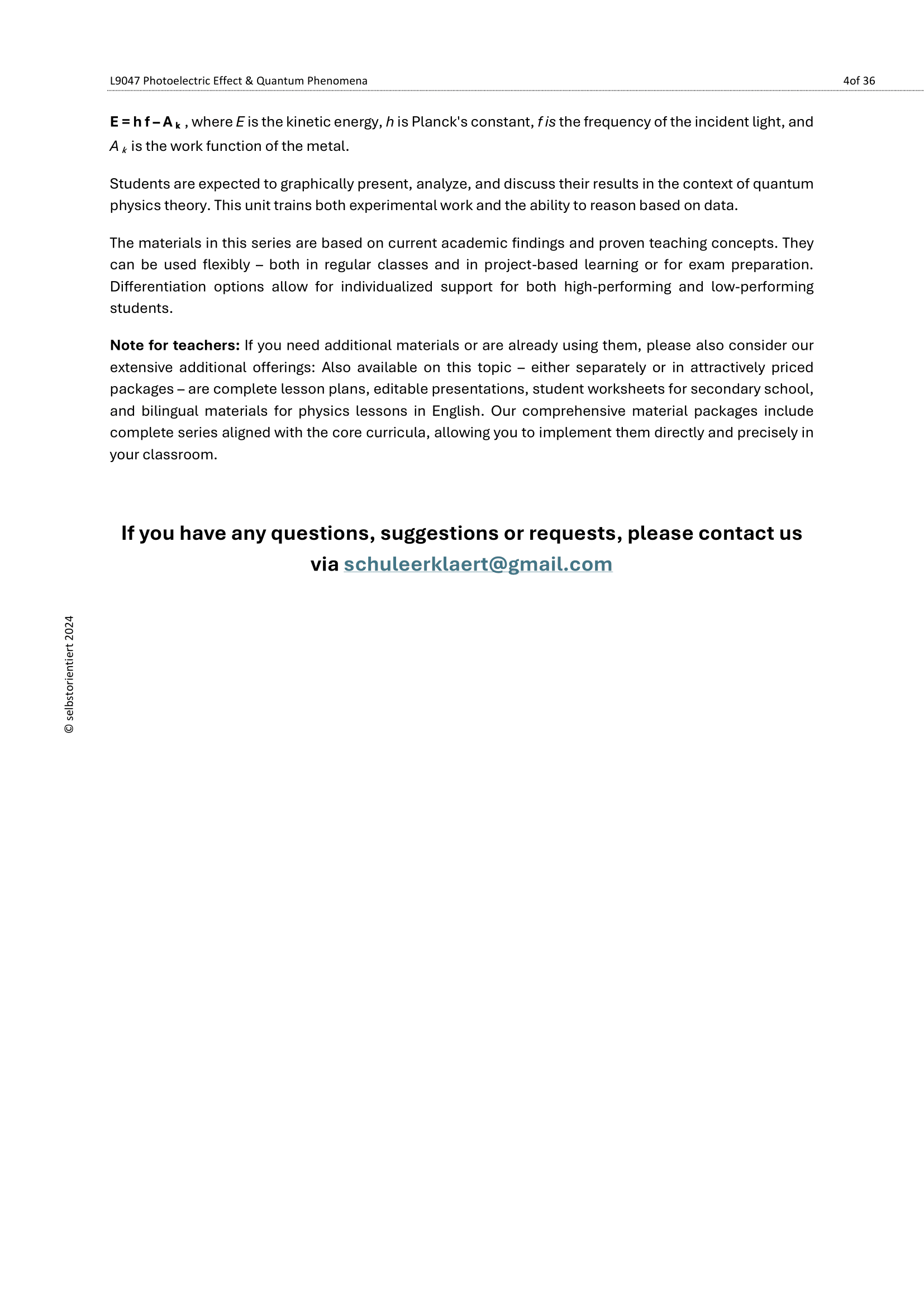 Photoelectric Effect & Quantum Physics – High School Unit