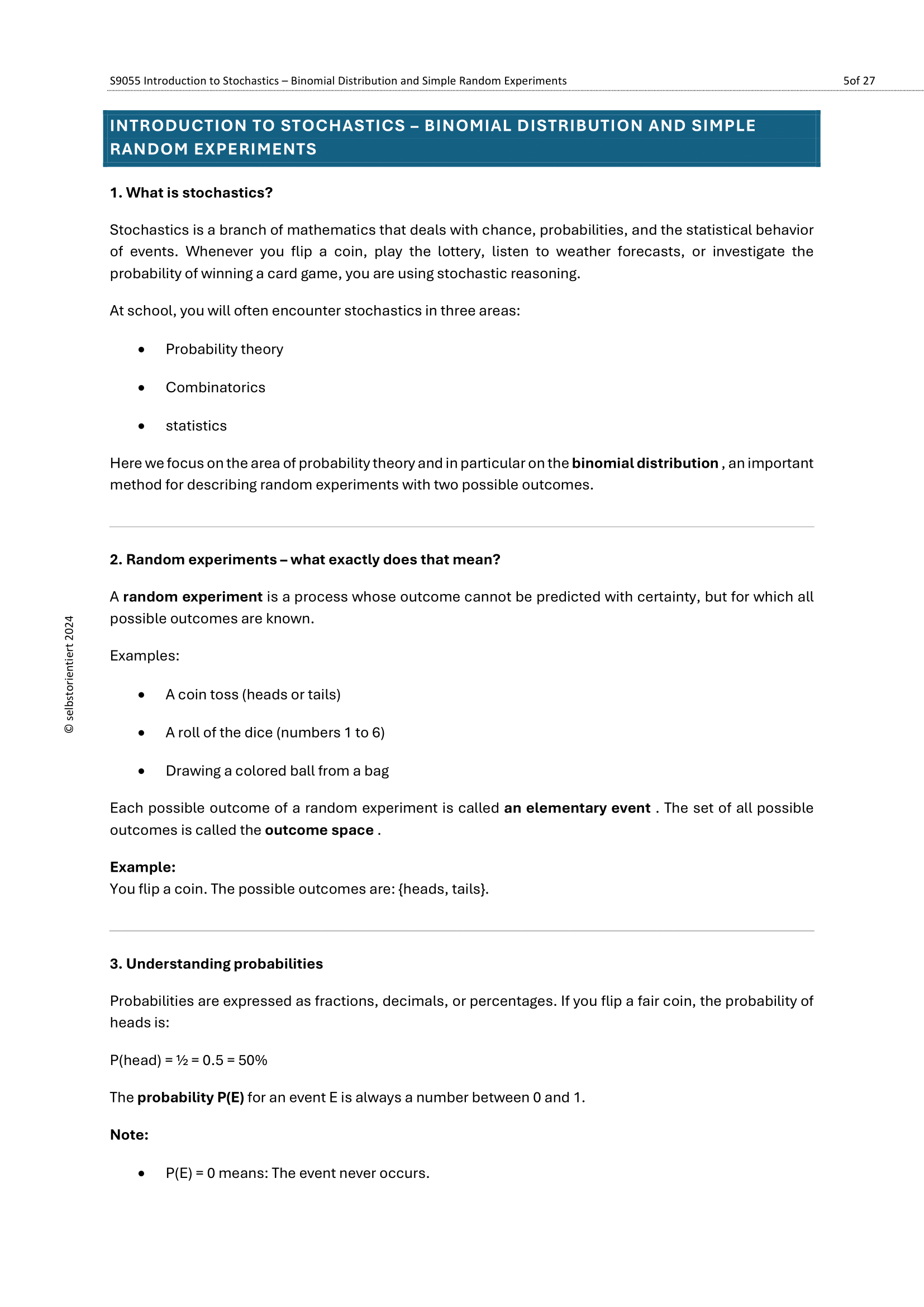 Binomial Distribution & Probability Experiments – Grades 7-10