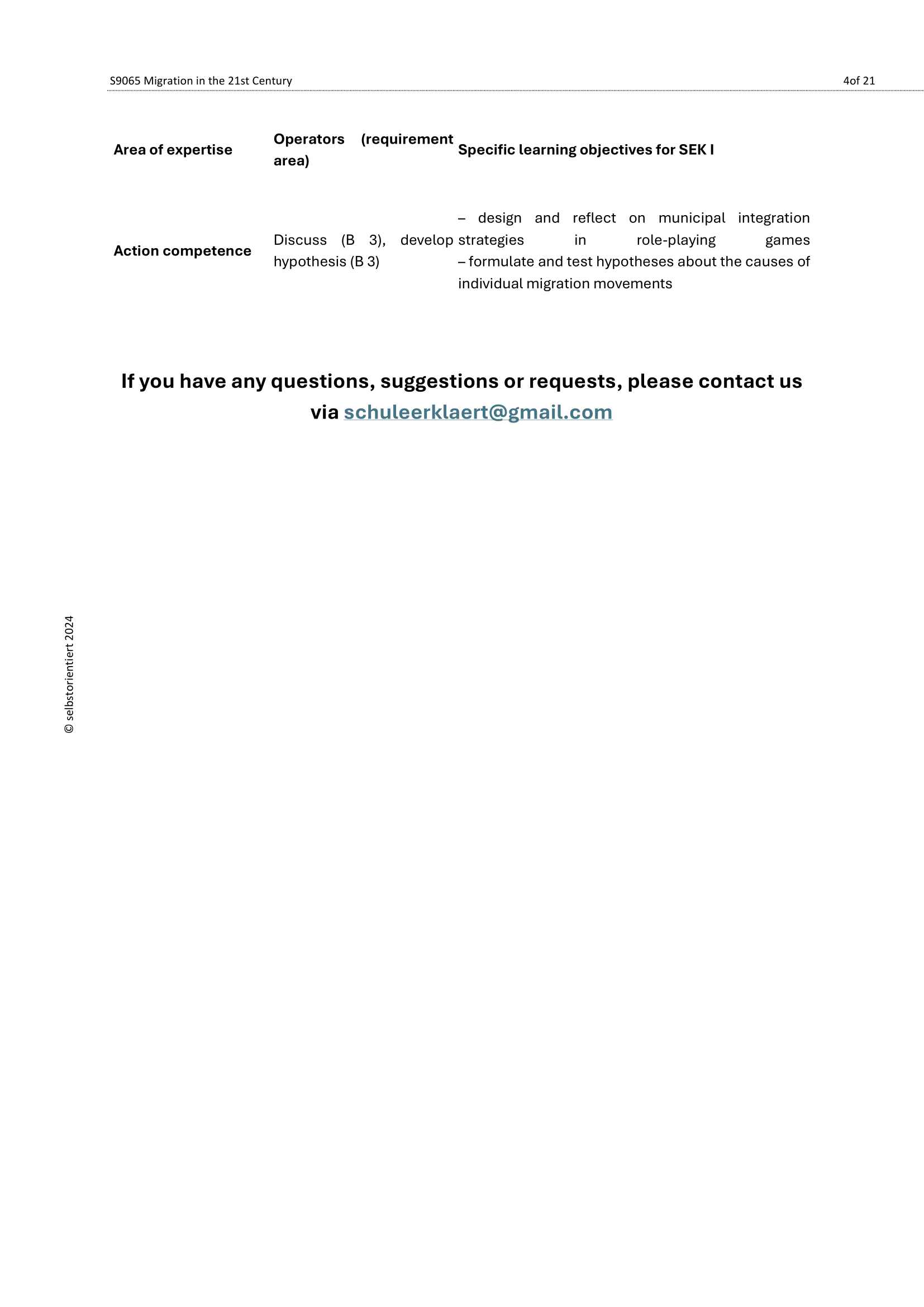 Migration in the 21st Century – History Unit for Grades 7–9