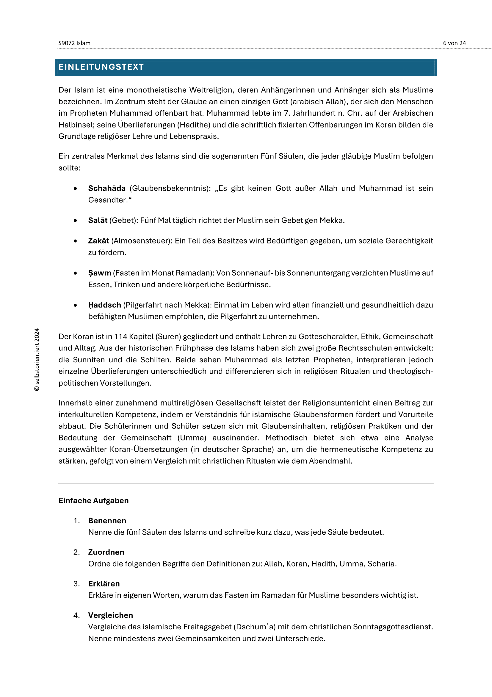 Understanding Islam – Middle School Pack | Jigsaw Activity & Tasks